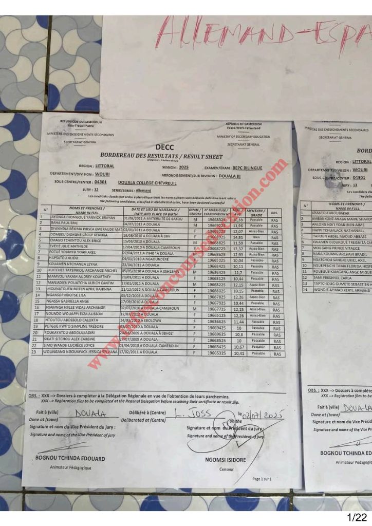 Résultats BEPC littoral 2025 Collège Chevreuil 17 Résultats BEPC littoral 2025 Collège Chevreuil