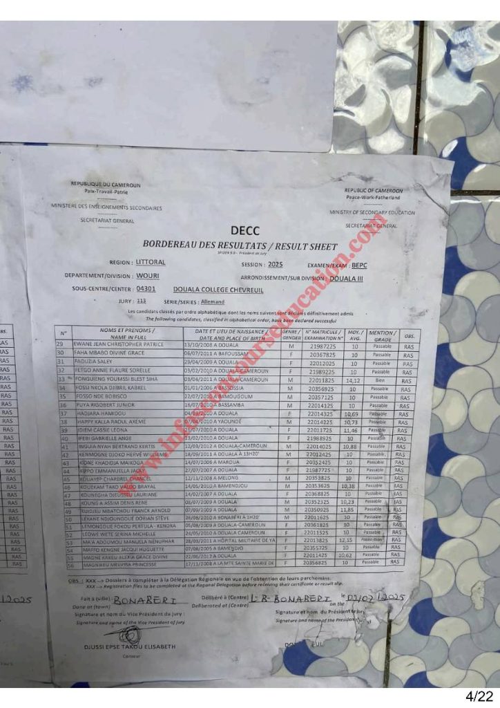 Résultats BEPC littoral 2025 Collège Chevreuil 14 Résultats BEPC littoral 2025 Collège Chevreuil