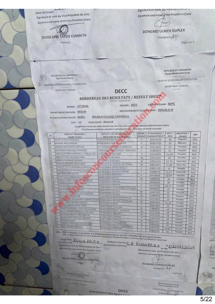 Résultats BEPC littoral 2025 Collège Chevreuil 13 Résultats BEPC littoral 2025 Collège Chevreuil